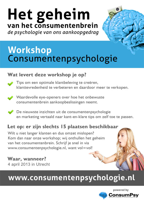 flyer workshop consumentenpsychologie